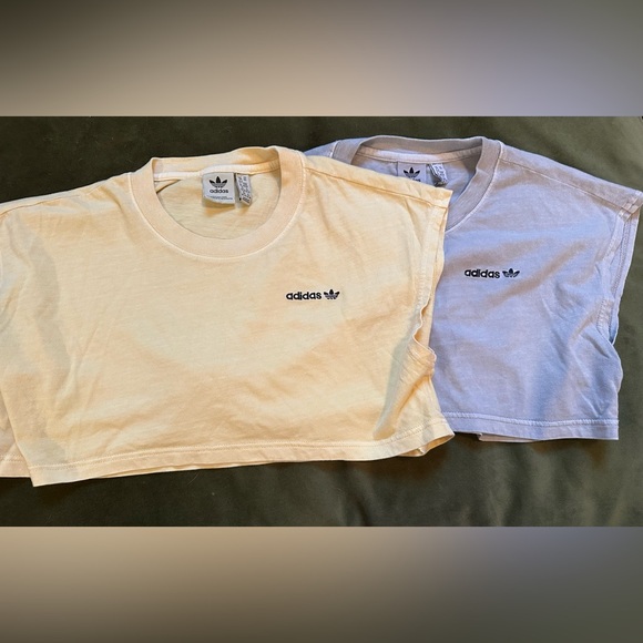 adidas Tops - Adidas Muscle Crop Top Set of Two in Gray and Yellow